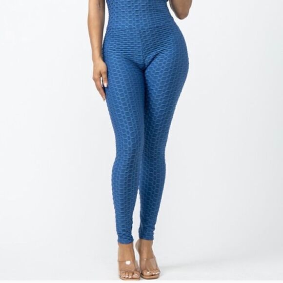 Blue Honeycomb Jumpsuit - Picture 6 of 6